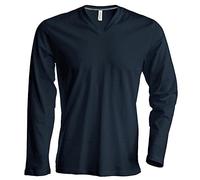 Kariban - Herren Langarmshirt mit V-Ausschnitt bis Größe 4XL / Dark Grey, 4XL