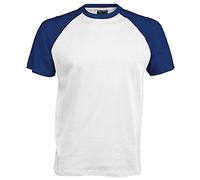 Kariban Herren T-Shirt blau Bianco/Blu reale XX-Large