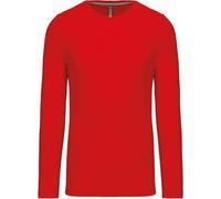 Kariban | K359 Herren T-Shirt Langarm, Farbe:RED, Größe:4XL