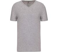 Kariban Herren V-Ausschnitt Stretch T-Shirt K3014 light grey heather 3XL