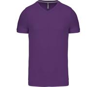 Men's Short-Sleeved V-Neck T-Shirt - Purple, XL, Herren