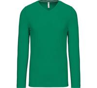 Kariban Herren V-Ausschnitt T-Shirt langarm K358 kelly green 3XL