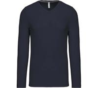 Kariban Herren V-Ausschnitt T-Shirt langarm K358 navy S