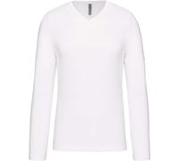Kariban Herren V-Ausschnitt T-Shirt langarm K358 white 3XL