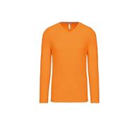 Kariban | K358 Herren V-Neck T-Shirt Langarm, Farbe:ORANGE, Größe:3XL