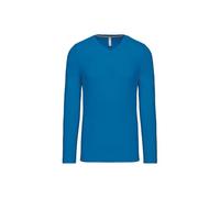 Kariban | K358 Herren V-Neck T-Shirt Langarm, Größe:M, Farbe:Tropical Blue