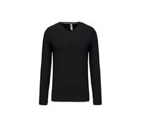 Kariban | K358 Herren V-Neck T-Shirt Langarm, Größe:XL, Farbe:Black