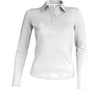 Kariban Ladies Piqué Langarm Poloshirt K244, Größe:M;Farbe:White