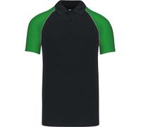 Kariban Unisex Baseball Piqué Polo K226 black/light grey/green XXL