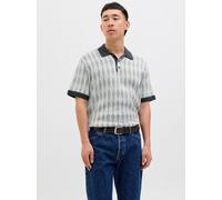 Kariert Gestricktes Polo L Blau