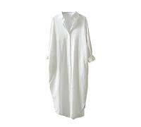 Karierte Bluse Damen Oversize Langarm Shirt Lang Knopfleiste Hemd Lose Frühling Sommershirt Blusenshirt Oberteile Tunika Große Größen Tops T-Shirts & Blusen für Frauen Übergröße Longbluse