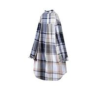 Karierte Bluse Damen Oversize Langarm Shirt Lang Knopfleiste Hemd Lose Frühling Sommershirt Blusenshirt Oberteile Tunika Große Größen Tops T-Shirts & Blusen für Frauen Übergröße Longbluse