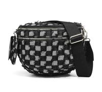 Karierte Brusttasche Denim, große Schachbrett-Gürteltasche for Damen, Reisen (schwarz) (Stil 3)