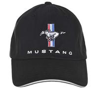 Karierte Flagge Herren Ford Mustang Cap Tri-Bar Pony Logo Verstellbar Schwarz Hut, Schwarz, Einheitsgröße