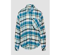 Karierte Hemdbluse aus Viskosemix 32 mehrfarbig|petrol 2156324.64N2.32