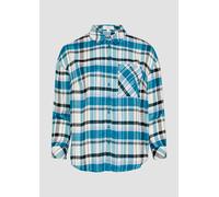 Karierte Hemdbluse aus Viskosemix im Relaxed Fit 44 Blau 2163318.64N2.44