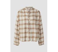 Karobluse S.OLIVER, Damen, Gr. 34, sanftes weiß check, Obermaterial: 50% Modal, 50% Viskose, kariert, relaxed fit hüftlang, Blusen, mit verspielten Details, Relaxed Fit (93176625-34) sanftes weiß chec