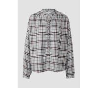 Karobluse S.OLIVER, Damen, Gr. 38, icy aqua check, Obermaterial: 50% Modal, 50% Viskose, kariert, relaxed fit hüftlang, Blusen, mit verspielten Details, Relaxed Fit (54390269-38) icy aqua check