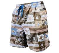 Karierte Herren Shorts Mit Gummizug Sommer Bermuda Shorts High Waist Kurz Hose Regular Fit Sommershorts In Farbblock Leichte & Luftige Strandshorts Boardshorts 2025 Outdoor Sportshorts mit Taschen