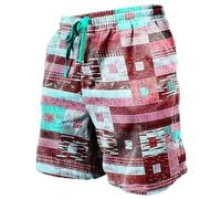 Karierte Herren Shorts Mit Gummizug Sommer Bermuda Shorts High Waist Kurz Hose Regular Fit Sommershorts In Farbblock Leichte & Luftige Strandshorts Boardshorts 2025 Outdoor Sportshorts mit Taschen