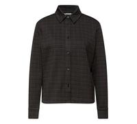 Langarmbluse STREET ONE, Damen, Gr. 42, schwarz, Stoff, 63% Polyester, 34% Viskose, 3% Elasthan, kariert, normal normal, V-Ausschnitt, Bündchen, Blusen (33329144-42) schwarz