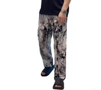 Karierte Pyjamahose für Herren, Baumwollmischung, Schlafhose, bequeme Hose mit geradem Bein, für Zuhause, Ganzjahresnachtwäsche-Set, schwarz-weißes Karomuster, entspannte Passform, langer Schlafanzug