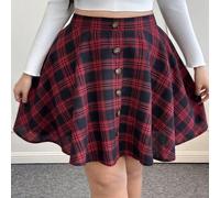 Karierter A-Linien Rock in Große Größen für Damen