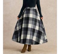 Karierter A-Linien Rock in Große Größen, lässig für Herbst/Winter