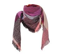 Karierter Dreieckschal Mit Fransen - Baumwolle Halstuch, Mode Gestrickter Damen Poncho Winterschal