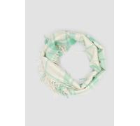 s.Oliver Red Label - Karierter Loop-Schal mit Fransen weiß/grün - Gr. - 1