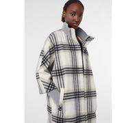 Karierter Mantel mit Strick-Details beige 34