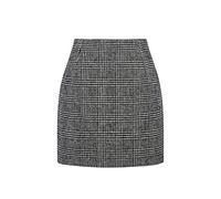 Karierter Minirock für Damen mit hoher Taille, A-Linie, figurbetont, Bleistift-Herbströcke, Schwarz Weiß, X-Groß