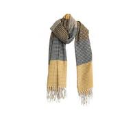 Karierter Schal mit Fransen ideal für den Herbst und Winter - 70x190 cm Senfgelb