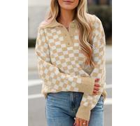 Karierter Strickpullover XL