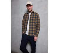 Karohemd STREET ONE MEN, Herren, Gr. M40, US-Größen, braun (ash braun), Web, 100% Baumwolle, kariert, normal normal, V-Ausschnitt, Bündchen, Hemden, aus reiner Baumwolle (78512434-M) ash braun