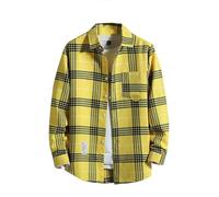 Kariertes Flanellhemd Herren Langarm Karohemd Outfit Trachten Shirt Lose Fit Sommerhemd Männer Hemden Button Down Revers Strickjacke Atmungsaktiv Langarmhemden Leichte Freizeithemden