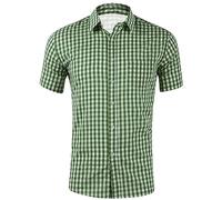 Kariertes Hemd Herren Kurzarm, Kurzarmhemd Herren Sommer, Button Down Hemden Karohemd Slim Fit Leichtes Sommerhemd Einfarbig Casual Herrenhemd Bequeme Freizeithemd für Männer Businesshemden