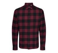 Kariertes Holzfäller Hemd Basic Langarm Flanellhemd Freizeit Karo Slim Fit Shirt Baumwolle ONSGUDMUND, Farben:Rot, Größe Hemd:XL