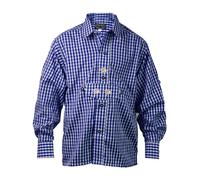 Kariertes Kinder Trachtenhemd aus 100% Baumwolle blau, 104