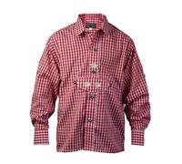 Kariertes Kinder Trachtenhemd aus 100% Baumwolle rot, 146