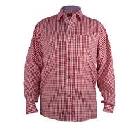Kariertes Trachtenhemd aus 100% Baumwolle rot, XXXL