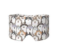 Karikatur, sibirischer husky, hund, Vollständige Augenabdeckungen, lichtblockierende Augenmaske, Schlafaugen- und Ohrenschützer