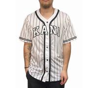 Karl Kani Baseball Shirt "Serif Pinstripe" weiß S