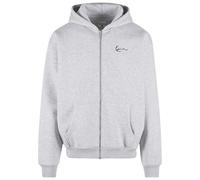 Kapuzenpullover KARL KANI "Karl Kani Chest Signature Essential Os Zip Hoodie", Herren, Gr. S, ash grau, 65% Baumwolle, 35% Polyester, oversize, ohne Ausschnitt, Pullover Kapuzenpullover (99394110-S) a