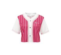 Karl Kani Chest Signature Pinstripe Short Baseball Shirt pink, M