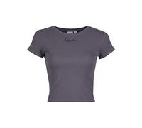 Karl Kani Damen KW233-032-2 KK Small Signature Tight Rib Tee Anthracite, M