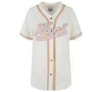 Karl Kani Damen KW241-029-2 Varsity Pinstripe Baseball Shirt Off White/White, M
