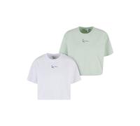 Karl Kani Damen KW241-085-1 Small Signature 2-Pack Essential Crop Tee White/Light Mint, XL