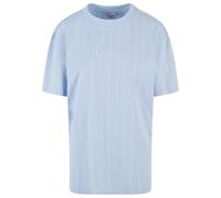 Karl Kani Damen KW242-007-1 Small Signature Tonal Pinstripe Os Tee Light Blue, XS