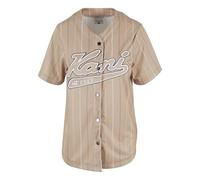 Karl Kani Damen KW242-028-1 Varsity Tonal Pinstripe Baseball Shirt Sand, M